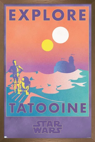 Miniatura 15 de Trends International Star Wars: Tatooine - Póster de pared de Explore Tatooine, 14.725 x 22.375 pulgadas, versión enmarcada de madera de granero