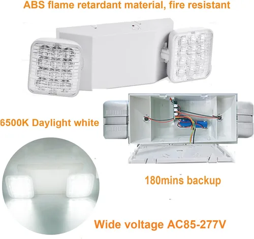 Miniatura 4 de Luces LED de emergencia para fallos de energía en el hogar, paquete de 24 con batería de respaldo, lámpara de emergencia comercial de doble cabezal