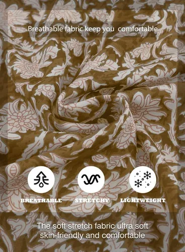 Miniatura 5 de SHEWIN Blusas de primavera para mujer, estilo casual, cuello en V, manga larga, blusas florales bohemias