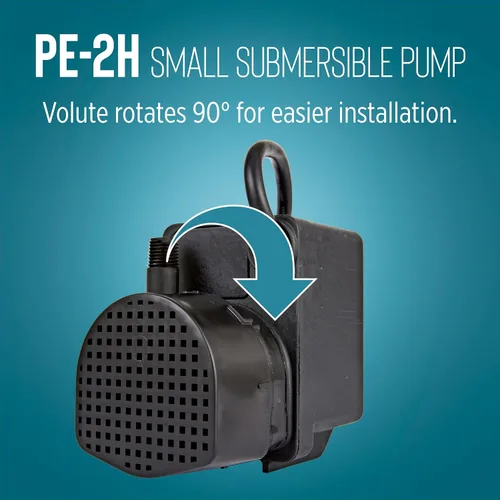 Miniatura 7 de Little Giant PE-2H 518400 Bomba sumergible de accionamiento directo encapsulado epoxi de 115 voltios, 1/40 HP, 300 GPH, con cable de 6 pies, negro