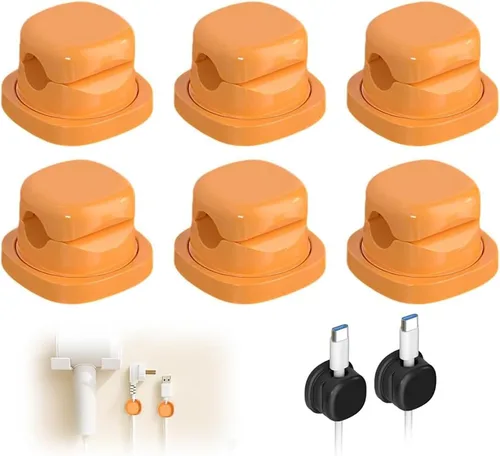 Miniatura 8 de Paquete de 6 organizadores magnéticos de cables de carga, organizador de cables, clips magnéticos para organizar cables con soporte adhesivo