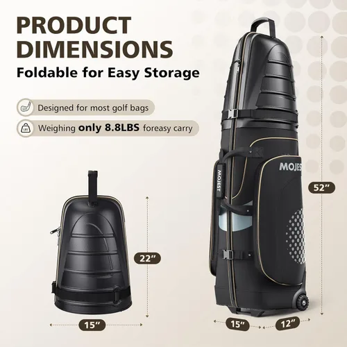 Miniatura 7 de Golf Travel Bags for Airlines with Wheels, Hard Case Top and 1680D Heavy Duty Oxford Protect Golf Clubs, Lightweight and Easy to Maneuver