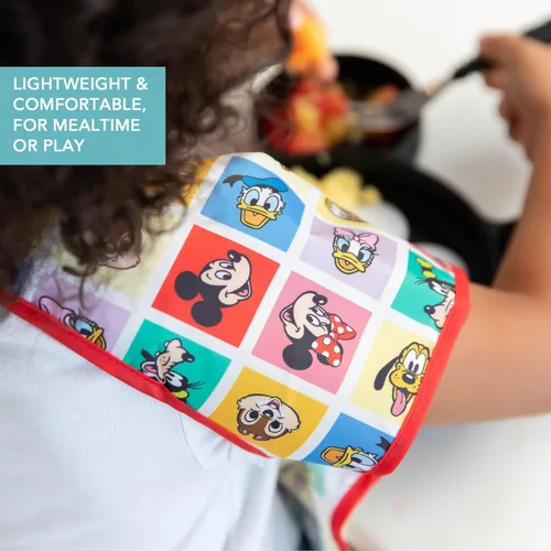 Miniatura 4 de Bumkins Baberos para niñas o niños, bebés, niños pequeños y niños, imprescindibles para comer sin desorden, manga corta, MVP de Disney Mickey & A2