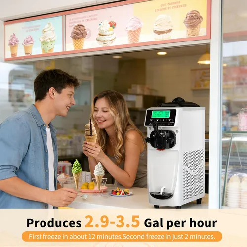 Miniatura 2 de Máquina de helados - Máquina de helado de un solo sabor de 3.5 gales/H, máquina de helado suave de 5 pulgadas con máquina de servicio suave