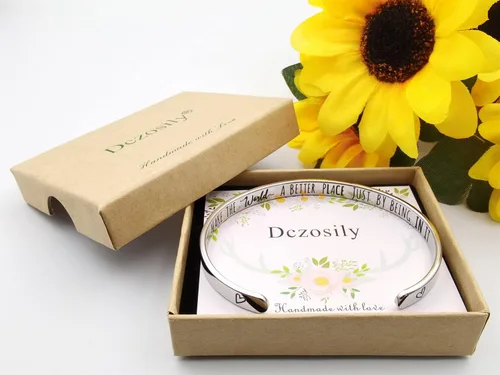 Miniatura 159 de Pulseras inspiradoras para mujer, joyería de acero inoxidable, con refranes, pulsera motivacional con mensaje oculto, pulseras grabadas para mejor