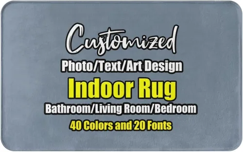 Miniatura 102 de sophiehome Customzied - Alfombras de baño con imagen de texto, alfombra de franela personalizada para interiores para el hogar, dormitorio, baño