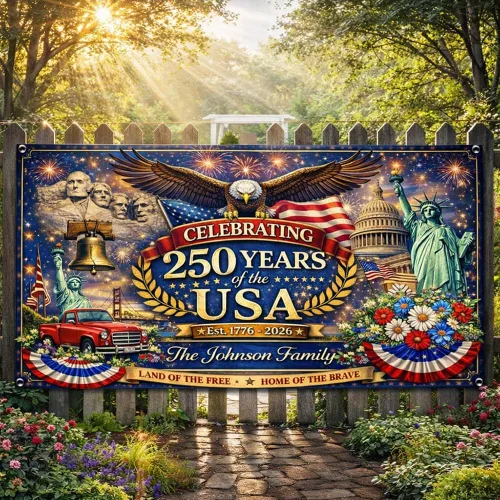 Miniatura 17 de Love Signal Bandera de Estados Unidos personalizada con el 250 aniversario, bandera estadounidense personalizada con imagen, decoración patriótica