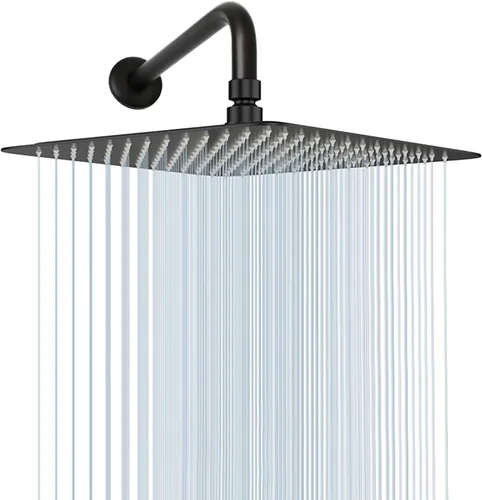 Miniatura 10 de NearMoon - Alcachofa de ducha de lluvia cuadrada con brazo extensible, de acero inoxidable grande, cascada, cobertura de cuerpo completo