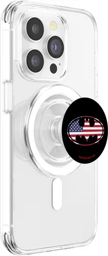 Miniatura 3 de PopSockets MagSafe PopGrip con logotipo de la bandera estadounidense de Batman USA para iPhone