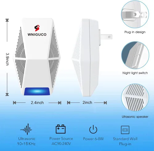 Miniatura 4 de Repelente de control de plagas, enchufe electrónico para control de plagas en interiores para insectos y roedores, ratones, insectos, hormigas