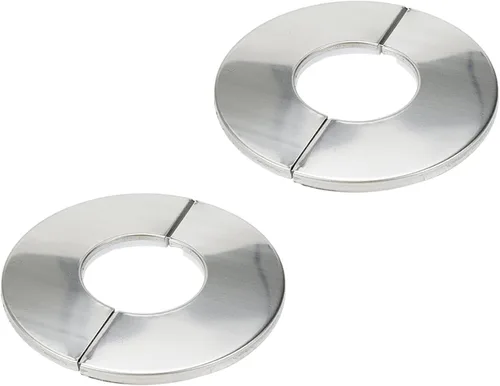Brida de pared dividida, placa de escudo redonda de acero inoxidable para tubo de diámetro de 1.65"/42mm, paquete de 2