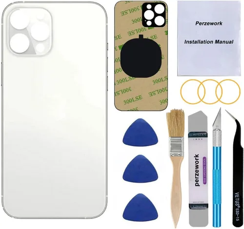 Miniatura 9 de Reemplazo de cristal trasero OEM (dorado) compatible con iPhone 13 Pro Max de 6.7 pulgadas, todos los portadores con adhesivo preinstalado y kits