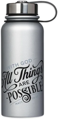 Miniatura 14 de Christian Art Gifts Botella de Agua Grande de Acero Inoxidable de Doble Pared Sellada al Vacío Aislada para Mujeres, Hombres y Graduados: I Know the