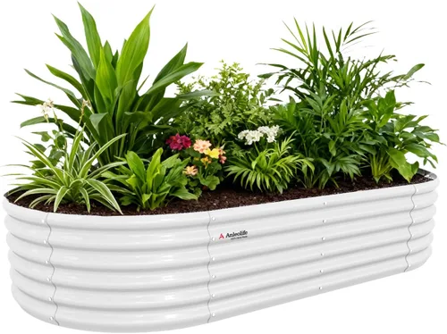 Miniatura 6 de A ANLEOLIFE Paquete de 2 camas de jardín elevadas galvanizadas de 3 pies x 24 pulgadas de alto para exteriores, jardinera redonda de metal