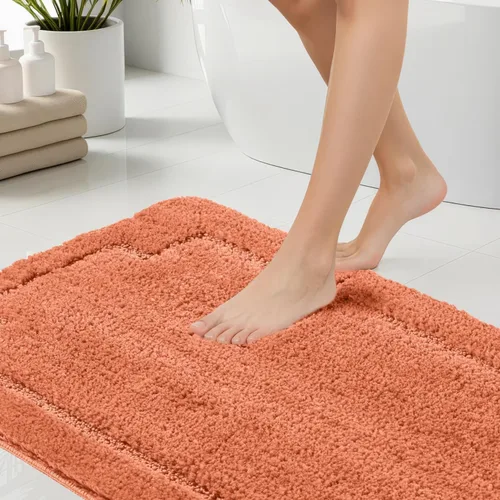 Miniatura 13 de Juego de 3 alfombras de baño suaves y absorbentes, peludas, suaves, antideslizantes, para ducha, bañera y bañera, lavables a máquina
