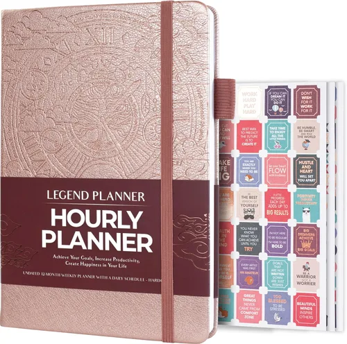 Miniatura 10 de Legend - Agenda por hora sin fecha, planificador diario por hora con ranuras de tiempo, organizador semanal de gestión del tiempo y libro de citas