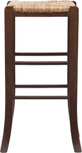 Miniatura 5 de Linon Asiento de hierba marina tejida natural, juego de 2 taburetes Augustus sin espalda, altura de barra