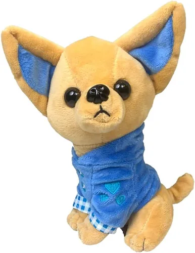 Peluche de Perro Chihuahua, Juguete de Peluche de Perro Chihuahua Relleno, Gran Regalo para Niños Decoración del Hogar (Azul)
