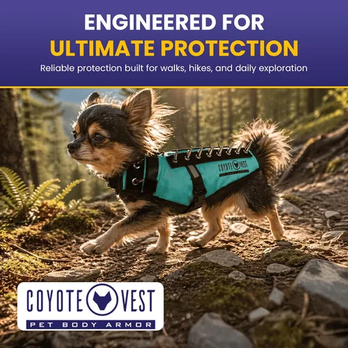 Miniatura 2 de CoyoteVest Chaleco Protector de Arnés para Perro, Accesorios Reflectantes para Perro con Picos para Proteger a tu Mascota de Ataques de Rapaces
