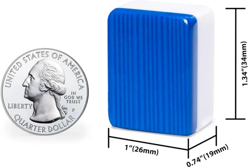 Miniatura 2 de Yellow Mountain Imports "Set de Mahjong Chino Real Azul con 146 Azulejos Medianos y Estuche de Vinilo Azul — Solo para Juego al Estilo Chino Índigo