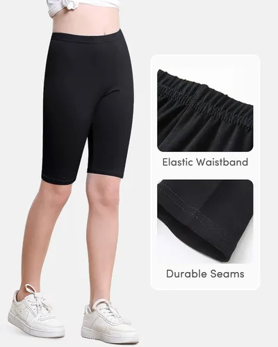Miniatura 5 de Domee Pantalones cortos de ciclismo para niñas, para debajo de los vestidos, leggings cortos de algodón, paquete de 3