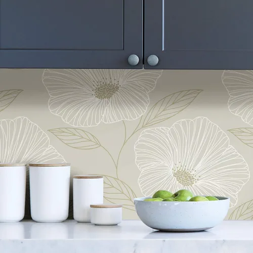 Miniatura 3 de NuWallpaper NUS3579 Dove Floweret - Papel pintado para despegar y pegar, metálico