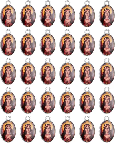 Miniatura 25 de COTTVOTT Santa Teresa de Lisieux/Santa Madre Teresa de Calcuta/Divina Misericordia Jesús/Mater Dolorosa Medalla de Santo Patrón Dije Colgante