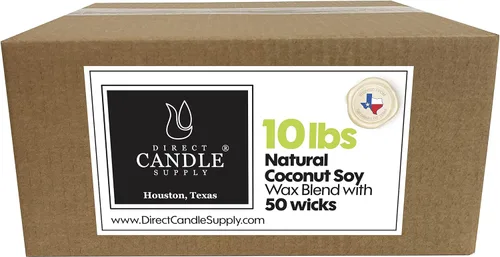 Miniatura 6 de Direct Candle Supply - Cera de vela de soja de coco de 10 libras para hacer velas - Mezcla cremosa para formulación de fragancia de alta carga, cera