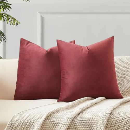 Miniatura 37 de Juspurbet - Juego de 2 fundas decorativas de terciopelo para cojines, fundas suaves para sofá, cama o sillón con cremallera oculta, para sala
