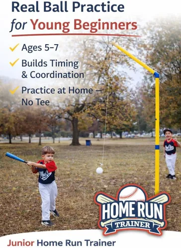 Miniatura 2 de Entrenador junior para correr en casa, entrenador de práctica de béisbol y softbol para niños de 5 a 7 años. Entrenador de bateo ligero estacionario
