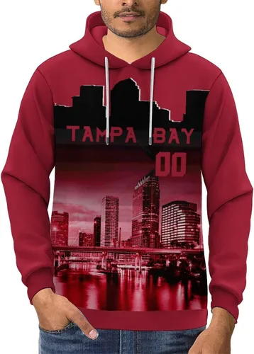 Miniatura 32 de Custom Football Hoodies City Night Skyline Personalized Sweatshirt Name Number Fan Gift Pullover for Men Women Youth