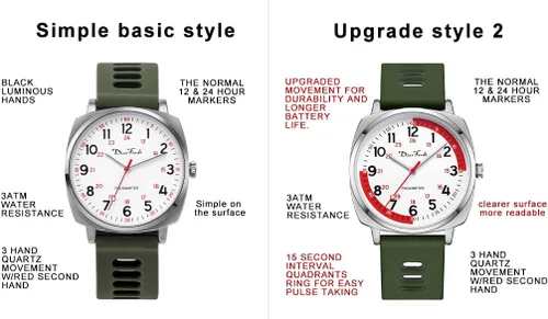 Miniatura 4 de Diaofendi Reloj de enfermera impermeable para profesionales médicos, mujeres y hombres, 24 horas con segunda mano, esfera militar fácil de leer