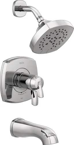 Miniatura 7 de Delta Faucet Stryke Serie 17T Gold Thermostatic H2Okinetic - Grifo de bañera y ducha, kit de moldura de válvula, mango de ducha, kit de molduras