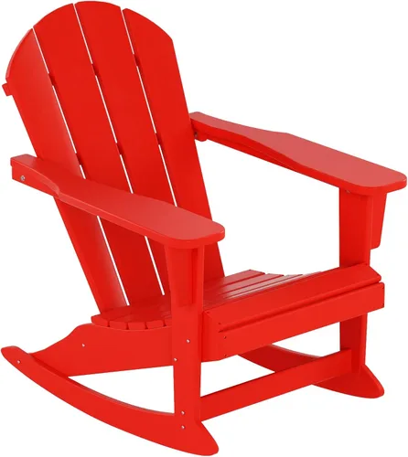 Miniatura 139 de WestinTrends Silla mecedora Malibu de poliéster para exterior/patio Adirondack, Negra