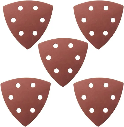 Miniatura 34 de Utoolmart Papel de lija para detalles, papel de lija triangular, almohadillas de lijado de gancho y bucle, multiherramienta oscilante triangular, 15