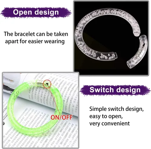 Miniatura 4 de AMENON Paquete de 24 pulseras LED que brillan en la oscuridad, recuerdos de fiesta del 4 de julio, suministros de fiesta para niños, pulseras