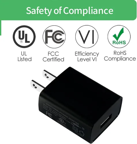Miniatura 4 de Cable de carga de pared micro USB de 5 V, adaptador de alimentación de CA a CC con cable de alimentación de 9.8 ft de 10 pies para cámara