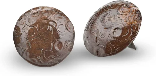 Miniatura 7 de Paquete de 50 clavos decorativos Iron Clavos de 1 pulgada, oxidado, acento decorativo para mejoras del hogar, persianas de granja, puerta de Rusted