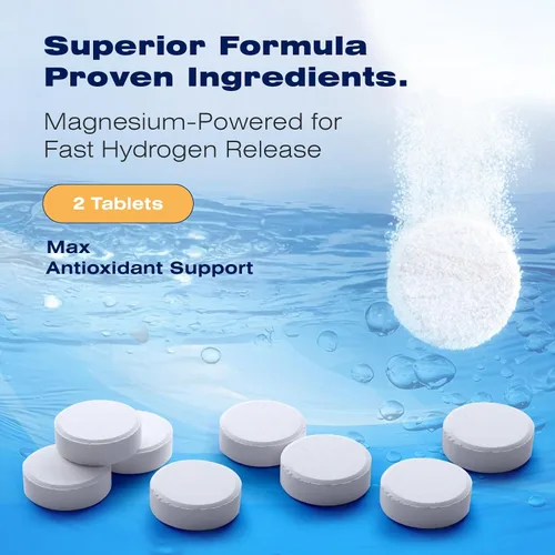 Miniatura 8 de Tabletas de agua de hidrógeno – H2 tabletas de hidrógeno molecular para agua potable, 8 ppm con magnesio, sabor naranja, 60 unidades, electrolitos