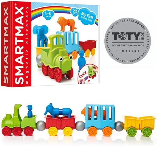 SmartMax My First Animal Train STEM - Juego de descubrimiento magnético con tren móvil y animales suaves para edades de 1 a 5 años