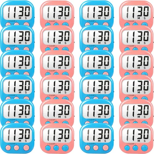Miniatura 16 de Temporizadores de aula para profesores y niños, temporizador digital magnético grande, suministros para profesores, paquete de 12, azul y verde Azul