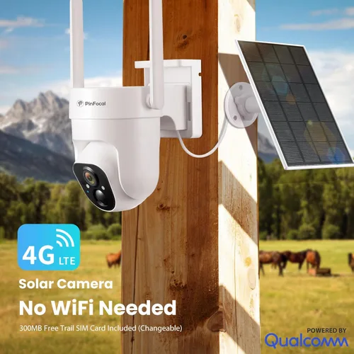 Miniatura 3 de Cámara de seguridad celular 4G LTE inalámbrica para exteriores, no necesita WiFi, visión nocturna a color 2K, panorámica/inclinación de 360°