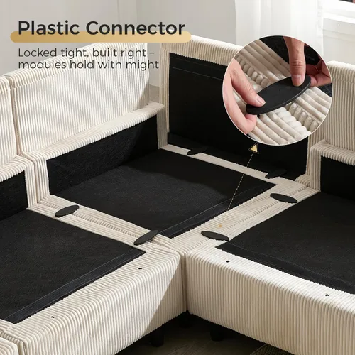 Miniatura 6 de KKL Sofá modular de 84 pulgadas, sofás de 3 plazas para sala de estar con almacenamiento, sofá modular de asiento profundo seccional, funda