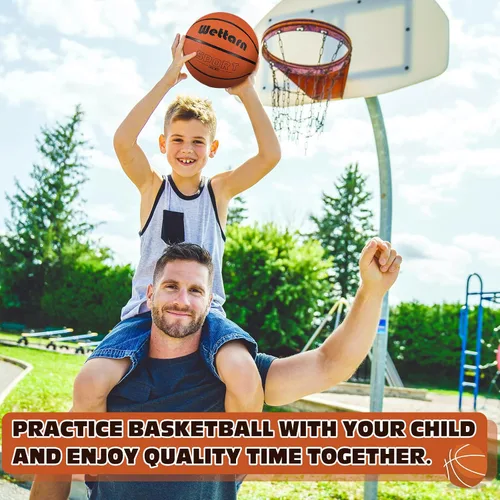 Miniatura 5 de Wettarn Rubber Training Basketball with Pump Street Ball Made for Teens Adults Indoor and Outdoor Game Gym Training Competition Basketball