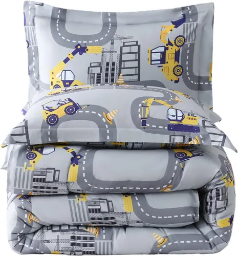 Miniatura 27 de Juego de colcha Yibeizi para avión para niños, tamaño individual, ropa de cama estampada en camuflaje verde para niños con funda de almohada, juego