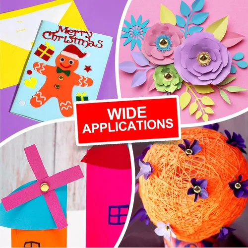 Miniatura 8 de HNYYZL 500 pinzas para manualidades de papel, mini sujetadores de papel dorados, mini sujetadores de latón, sujetadores de papel de brads, mini
