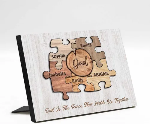 Miniatura 25 de InterestPrint Panel de fotos personalizado para papá y nombre para exhibición de mesa, mejor papá estrella, 6 fotos, marco de fotos personalizado