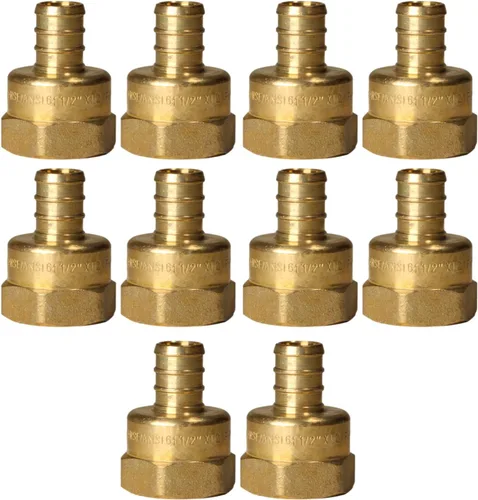 10 piezas XFITTING 1/2" PEX 1/2" HEMBRA NPT ADAPTADOR ROSCADO LATÓN CONEXIÓN - LATÓN, PUERTO COMPLETO
