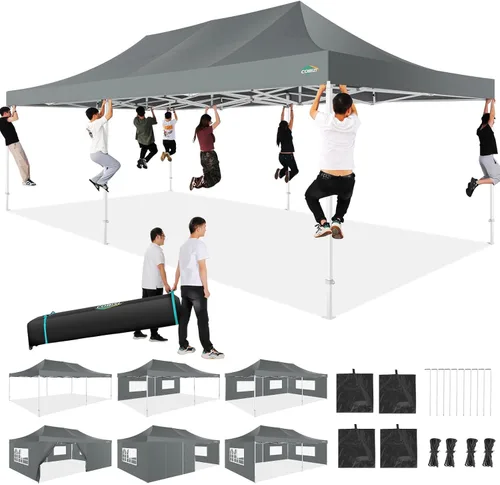 Miniatura 46 de COBIZI Tienda de campaña desplegable de 6.6 x 6.6 pies, toldo resistente, fácil de instalar, impermeable, para exteriores, fiestas, playa, jardín