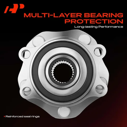 Miniatura 5 de A-Premium Cojinete de rueda delantera y conjunto de cubo con 5 lengüetas compatible con Nissan Rogue 2014-2023, Rogue Sport 2017-2022, Qashqai